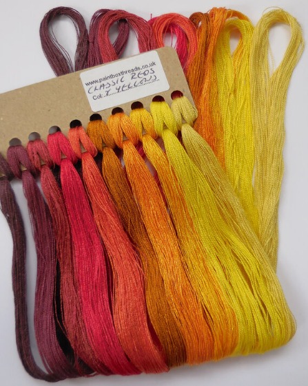 Paint-Box Silk Threads - 10 Pack - Reds & Yellows